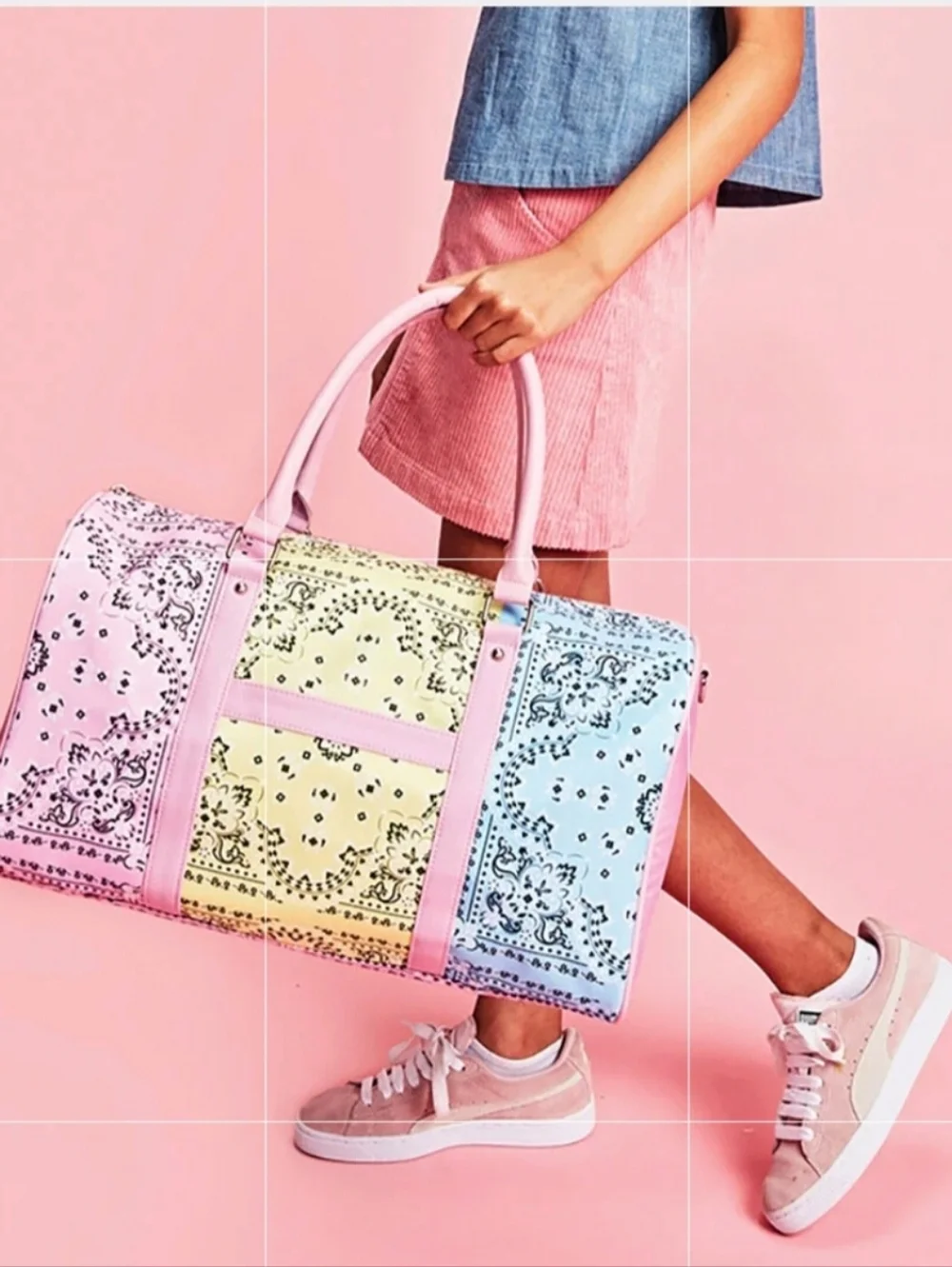 Iscream Bandana Patchwork Duffle Bag Overnight Tote Bag BNWT SO RETIRED!